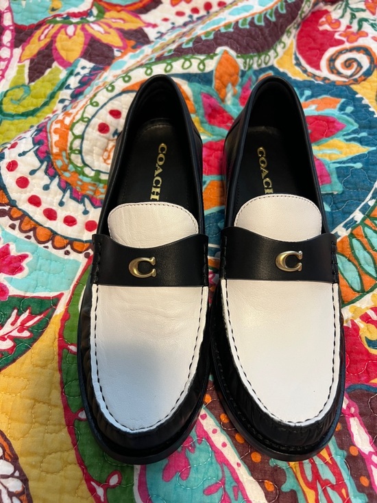 Coach Shoes - Coach Women's Two-Tone Black & White Leather Loafers
